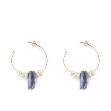 LAO BLUE 4CM earrings shiny gold 1 u