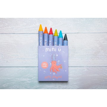 Mini-U Crayons & Clouds gift set: Cloud bath bomb 3pcs + bath crayons 6pcs