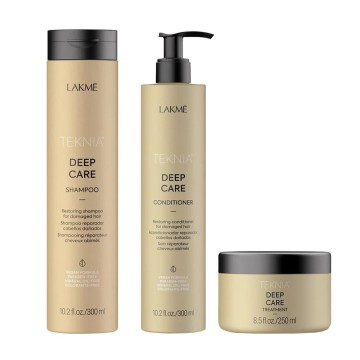 Lakme  Tkn Retail Pack Deep Care: Shampoo 300 ml + Conditioner 300 ml + Treatment 250 ml