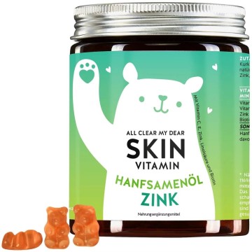 Bears With Benefits All Clear My Dear Skin Vitamins Mit HanfÃ¶l & Zink 60 pcs 150 g