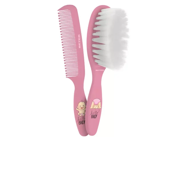 BETER Baby Brush and Comb Set - Pink