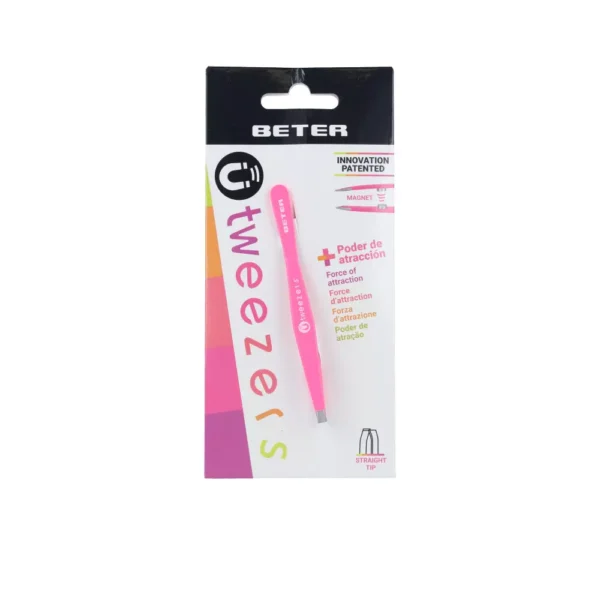 BETER Magnetic Hair Removal Tweezers Straight Tip Fuchsia