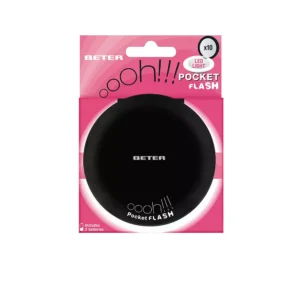 BETER Pocket Flash Mirror With Light & 10X Magnification - Black
