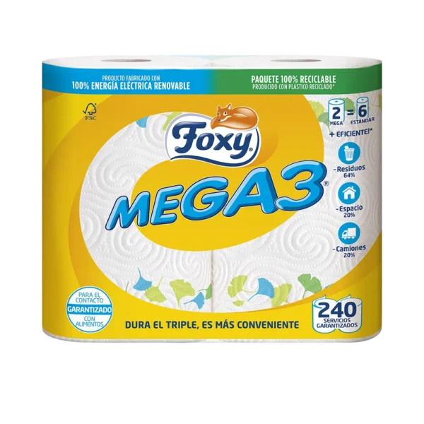 Foxy Mega3 Triple Duration Kitchen Paper 2 Rolls