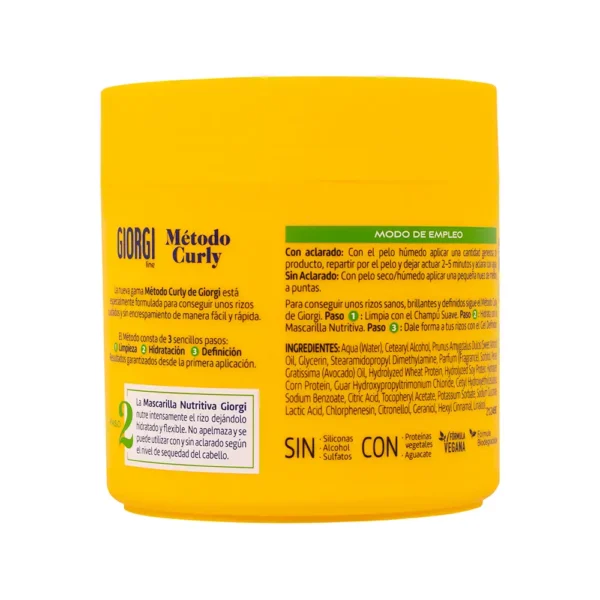 Giorgi Curly Method Mask 350ML - Vegan Avocado Formula - Image 2