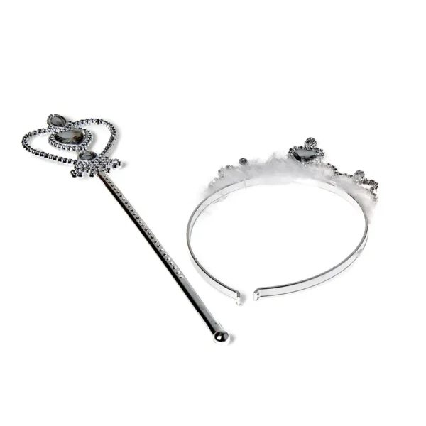 Inca Silver Wand and Crown Set - 2 Pieces