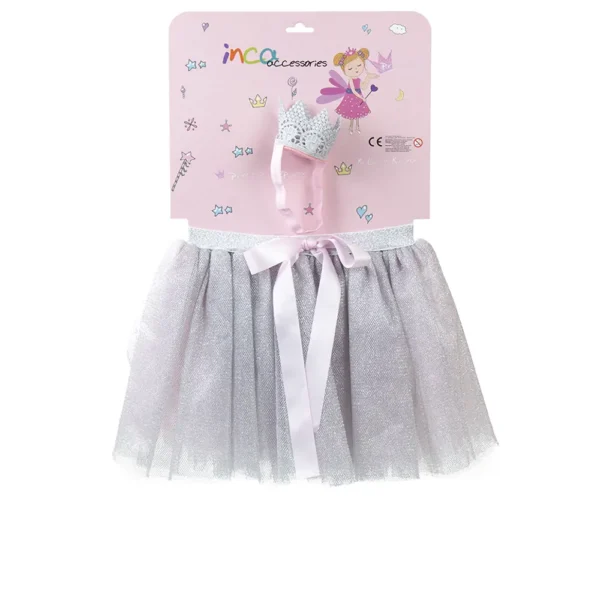 Inca Tutu Plateado y Cinta con Corona Set 2 Pz