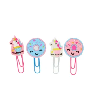 Inca Unicorn And Donuts Clips - Set Of 4