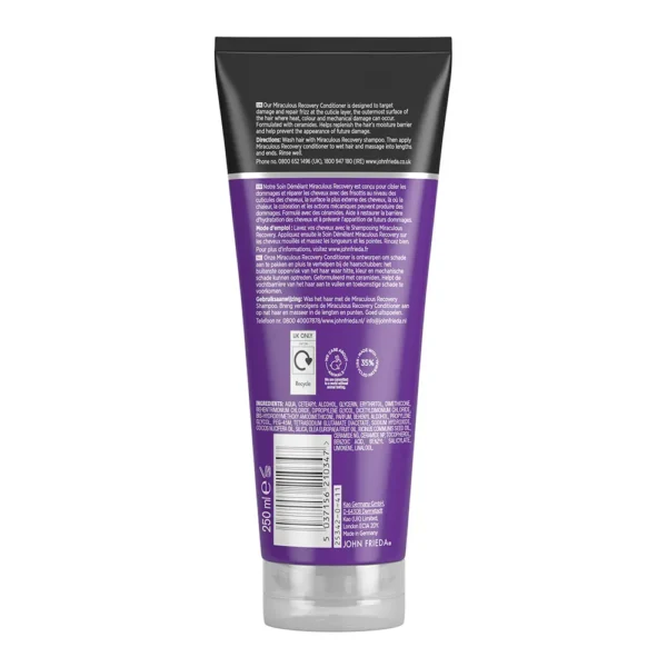 John Frieda Frizz-Ease Strengthening Conditioner 250ML - Image 2