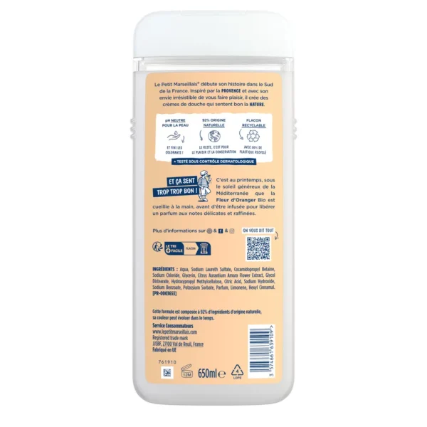 Orange Blossom Bath Gel 650ML - Le Petit Marseillais - Image 2