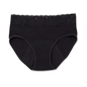 Platanomelón Kiwitas Encaije Black Menstrual Briefs - Size M