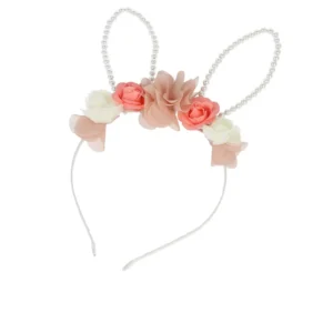 Rabbit Ears Headband with Flowers for Kids