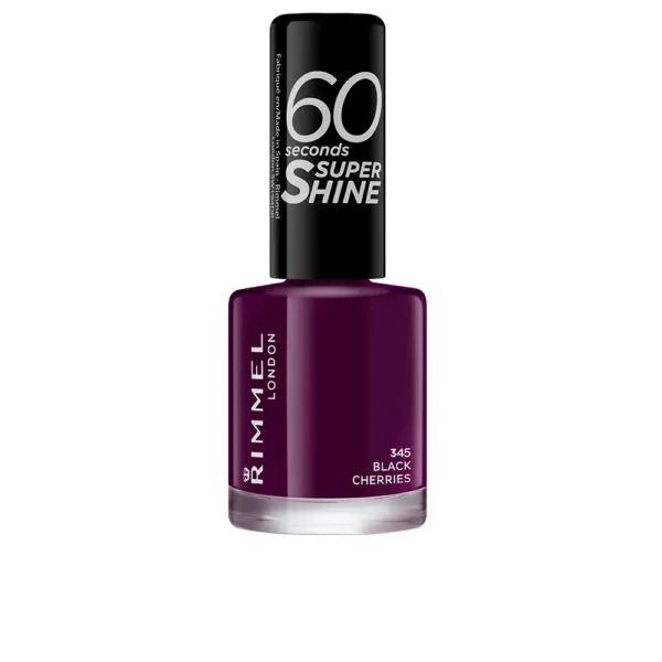 Rimmel London 60 Seconds Super Shine Nail Polish 345 Black Cherries 8ML