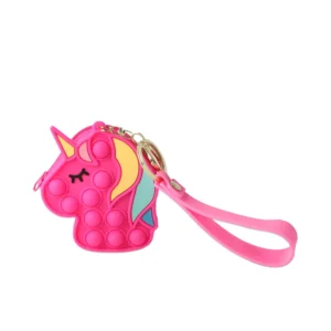 Silicone Unicorn Pop-It Purse 7.5 x 9 x 3 cm
