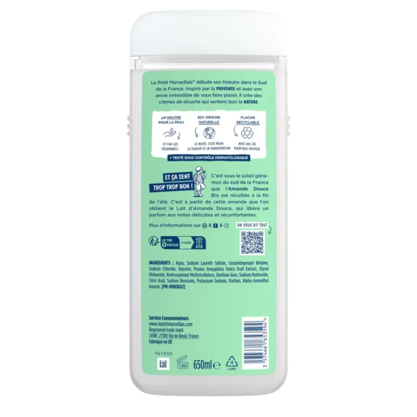 Sweet Almond Bath Gel 650ML - Le Petit Marseillais - Image 2