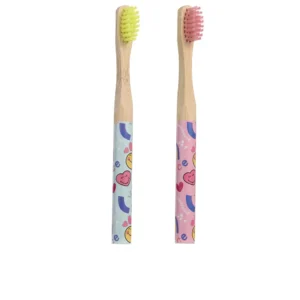Take Care Smiley Word Bamboo Toothbrush Set of 2