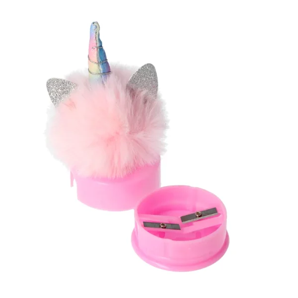 Unicorn Pencil Sharpener with Lid and Pompom - Image 2