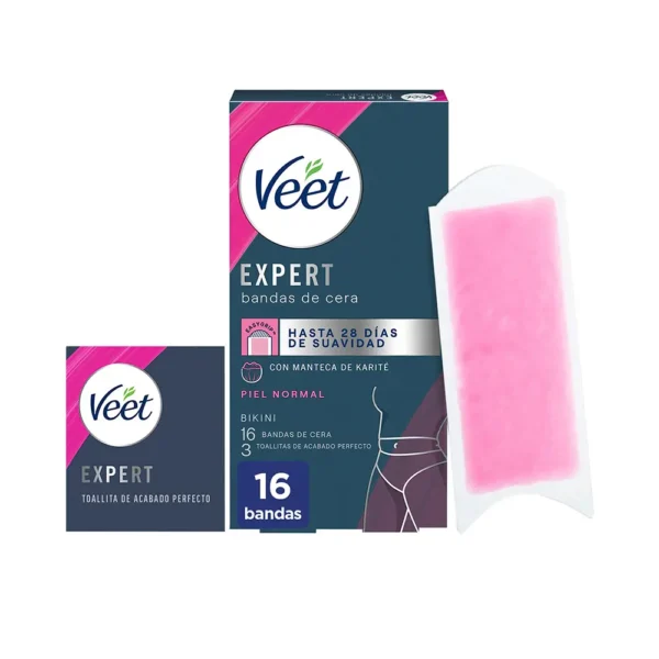 Veet Bikini Depilatory Wax Strips for Normal Skin – 16 Units
