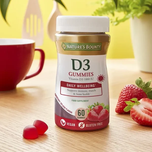 Vitamin D3 1000 IU Gummies - 60 Strawberry Gummies - Image 2