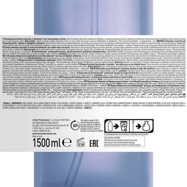 Blondifier Gloss Professional Shampoo 1500ML - Image 4