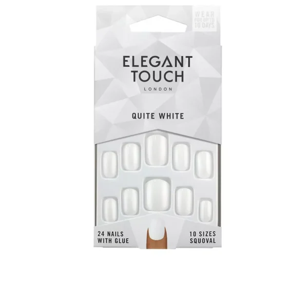 Elegant Touch Polished Colour Nails Squoval Quite White - 24 Units