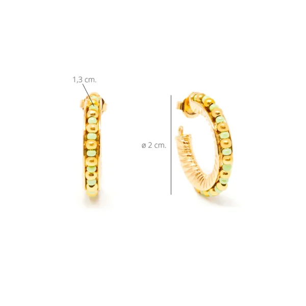 Ethiopia Green 2CM Gold Glitter Earrings - Image 2