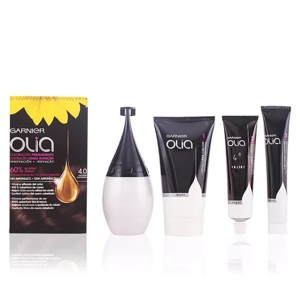 Garnier Olia Permanent Hair Color #4.0 Chestnut Set