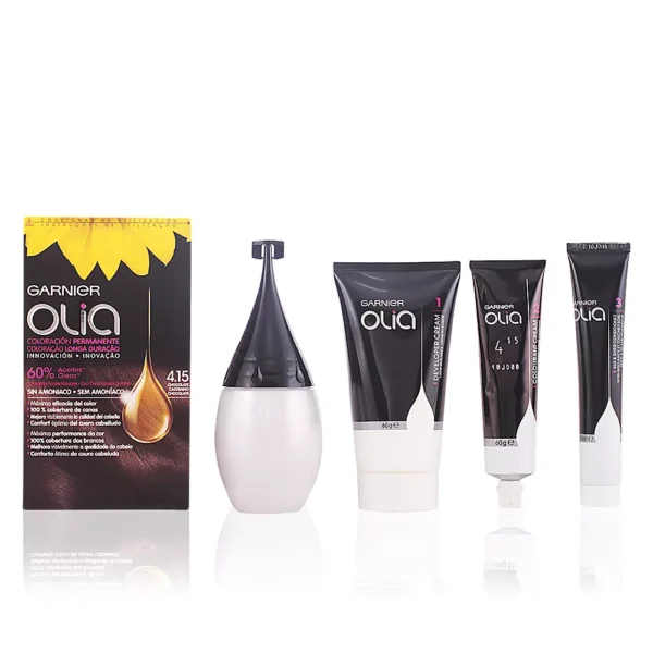 Garnier Olia Permanent Hair Color #4.15 Chocolate Set