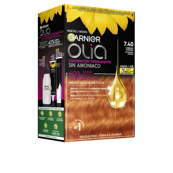 Garnier Olia Permanent Hair Color #7.40 Intense Copper