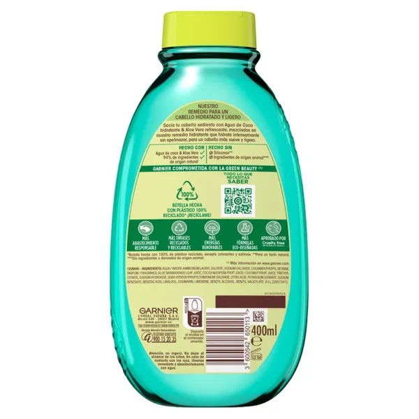 Garnier Original Remedies Coconut Water Shampoo 400ML - Image 2