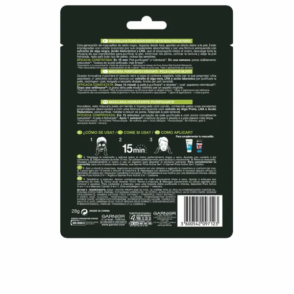 Garnier Pure Charcoal Detox Black Mask 28g - Image 2