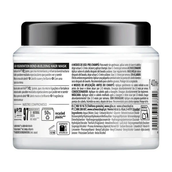 Gliss Total Repair Mask 400ML for Damaged Hair - Image 2