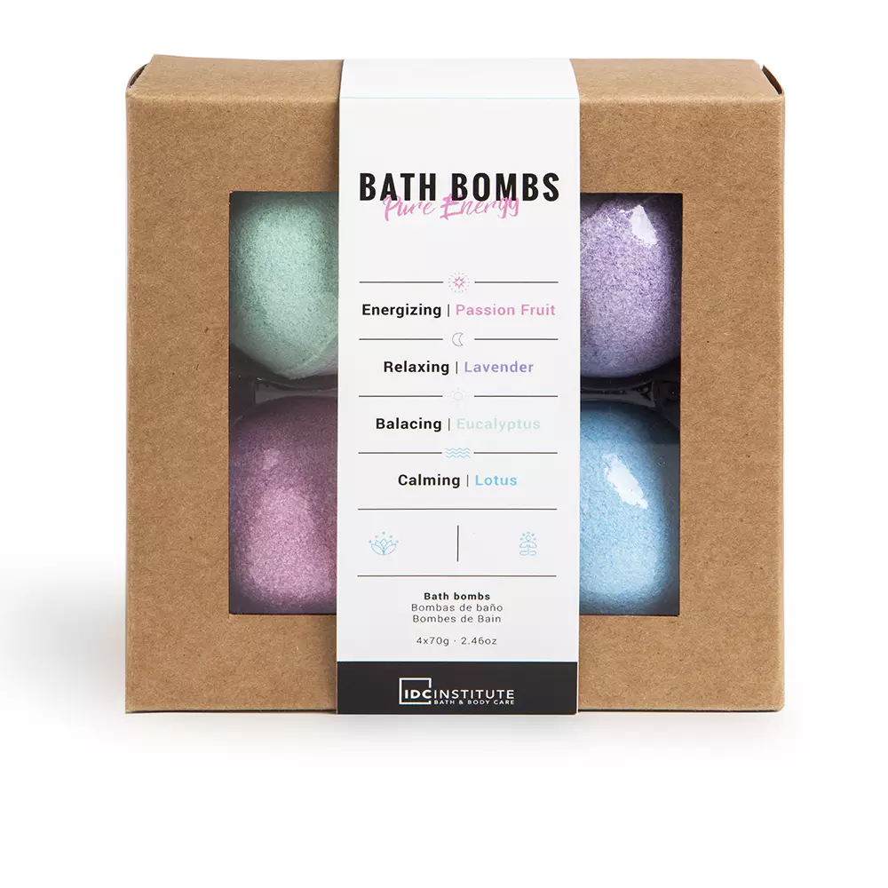 IDC Institute Bath Bombs Set - 4 Pure Energy 70g Each