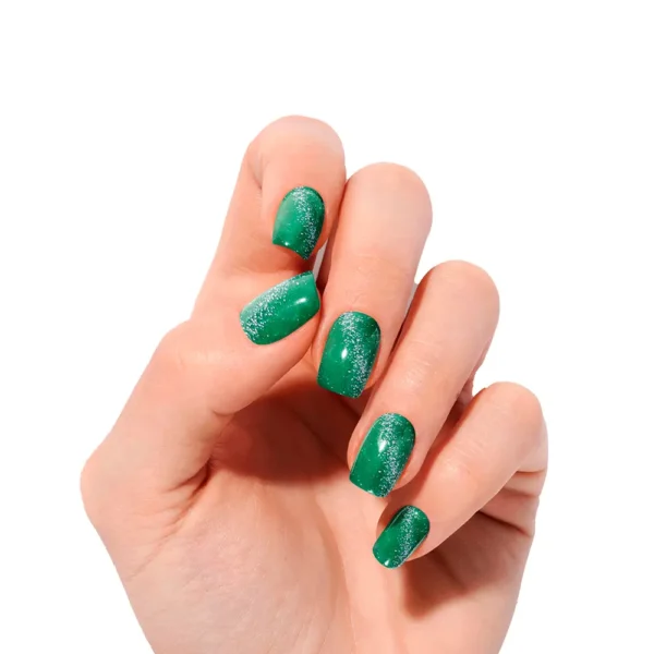 Jade Glass Cat Eye Green Gel Nail Sheets - 20 Units - Image 2