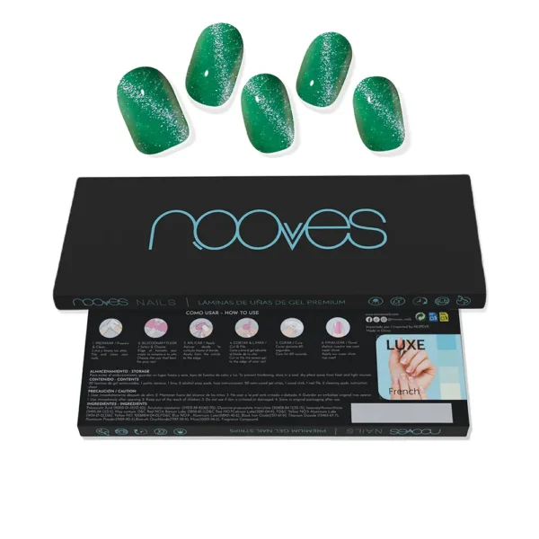 Jade Glass Cat Eye Green Gel Nail Sheets - 20 Units