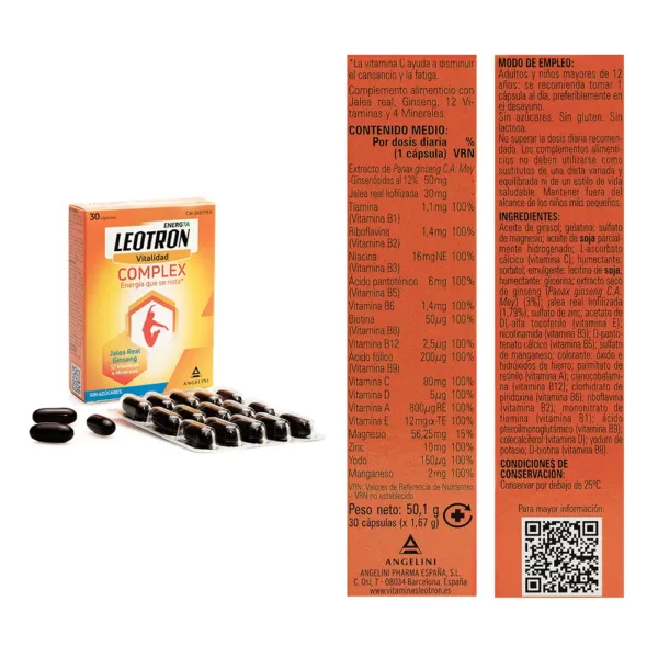 Leotron Complex 30 Capsules - Vitamin B5 & Zinc Supplement - Image 3
