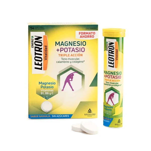 Leotron Magnesium + Potassium Energy Tablets 54 Units - Orange - Image 2