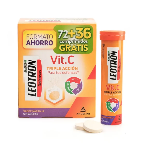Leotron Vitamin C Effervescent Tablets 54 Units - Orange - Image 2