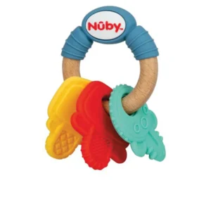 NÛBY Wooden And Silicone Teether For 3 Months+