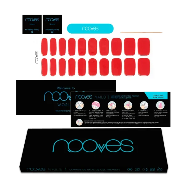 Nooves Crimson Red Gel Nail Film - 20 Units - Image 2