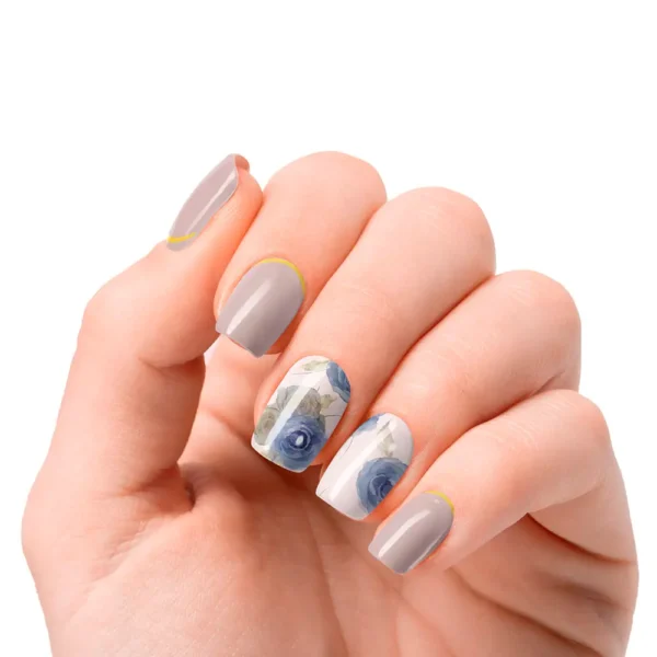 Nooves Elegant Floral Nail Gel Films - Metallic 20 Units - Image 3