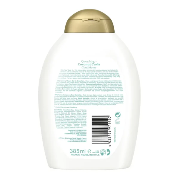 OGX Coconut Curls Hair Conditioner 385ML - Image 2