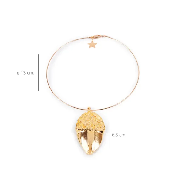 SHABAMA Shiny Gold Rigid Necklace - 1 Unit - Image 2