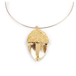 SHABAMA Shiny Gold Rigid Necklace - 1 Unit