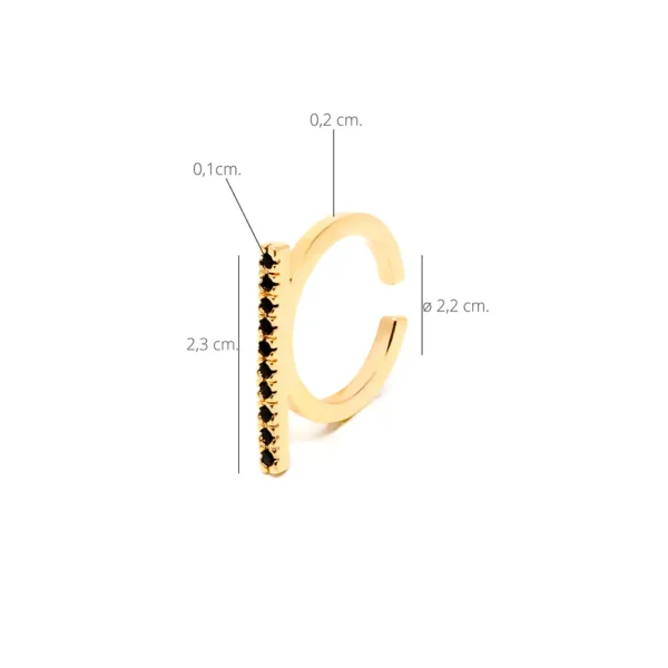 Shabama Black Ring With Bright Gold Finish - Image 2