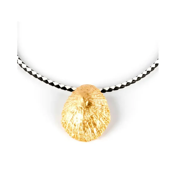 Shabama Black & White Necklace - Shiny Gold