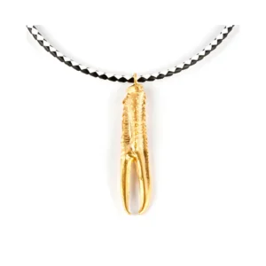 Shabama Black & White Necklace in Shiny Gold