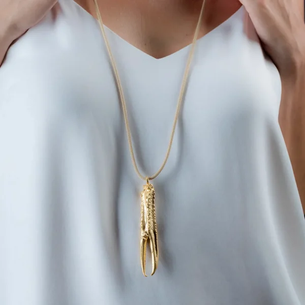 Shabama Cool Beige Gold Glitter Necklace - Image 3