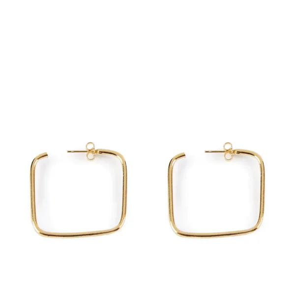 Shabama Moore Squares Shiny Gold Earrings - 1 Unit