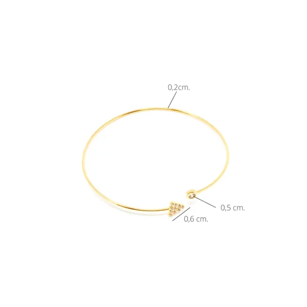 Shabama Rigid Coney Bracelet - Shiny Gold - Image 2